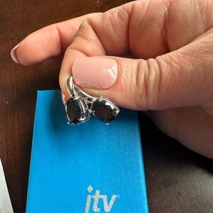 jtv blue midnight sapphire sterling silver earrings, brand new, never worn